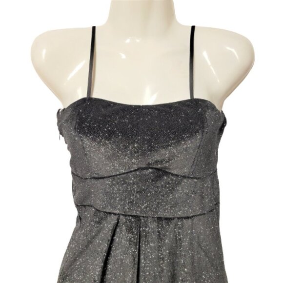 Sparkly Strapless Glitter Black Mini Dress Various Sizes S M L - Picture 3 of 16